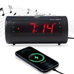 Sonic Blast Digital Alarm Clock – Loud Alarm Clock for Heavy Sleepers – Bedside Alarm Clock – Android & iOS Compatible - Bluetooth Speaker, USB Port – AUX Compatible