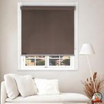 HIPPO 100% Simple Blackout Roller Blinds for Windows UV Protection Corded Roll Up and Down Blinds for Home & Office Customizable (Muddy-Chocolate, 4FTX7FT)