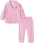 Mud Kingdom Boutique Girls Boys Pajamas Set Collared Long Sleeve Sleepwear, Collared Pink, 5T