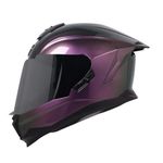 Steelbird SBH-57 Fighter ISI Certified Full Face Helmet for Men and Women with Inner Chrome Sun Shield (X-Large 620 MM, Glossy Steelbird Orchid)