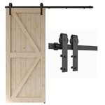 WOLFBIRD Sliding Barn Door Kit Single Door Track System Basic Black Closet Hardware 5FT/152CM Heavy Duty J Shape Design