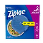 Ziploc One Press Seal Round Container - 2 ct