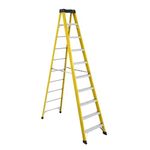 Fiberglass Stepladder – Industrial Heavy-Duty, Type 1A 300 lb Capacity, Slip-Resistant Wide Steps, Non-Conductive Yellow, CSA Approved, Professional & Commercial Use 10