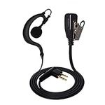 UAYESOK Radio Earpiece G Shape Walkie Talkie Headset with PTT Mic Microphone for Motorola Radio 2 Pin CP040 CP200 DP1400 GP300 XT180 XT420 XT460 Hytera PD505 Midland Security 2 Way Radio (1 Pcs)