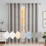 jinchan Curtains for Bedroom Living Room 96 Inch Long Room Darkening Farmhouse Country Window Curtains Grey Curtains Grommet Curtains Drapes, 2 Panels