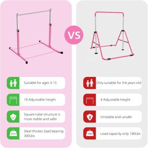 Mosebears Kids Gymnastics Bar – Adjustable Training Equipment