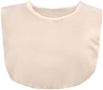 Kosher Casual Modest TeeNeck™ – Crew Collar Dickie Modesty Panel Cleavage Cover for Layering – Modesty Panels for Women – One Size Deep Neck Cover Up for V-Necks, Scrubs, Blouses (Almond)