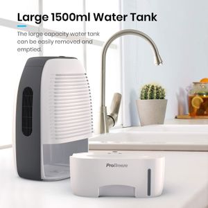 Pro Breeze 1500ml Compact Dehumidifier – Portable Moisture Remover