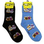 Foozys Women’s Crew Socks | Cute Fun Food & Drink Novelty Socks | 2 Pairs, Peanut Butter & Jelly, One Size