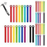 Wrap-It Storage Self-Gripping Cable Ties - Multi-Color, Assorted 40 Pack (4" and 8") - Reusable Hook and Loop Cord Ties for Wire and Cable Management - Cord Organization and Wraps