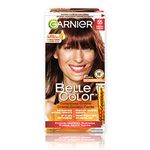 Garnier Belle Color Permanent Hair Dye, 55 Reddish Brown, 100% Grey Coverage, Enriched with Argan Oil and Wheat Germ Oils - 1 Application, Packaging may vary