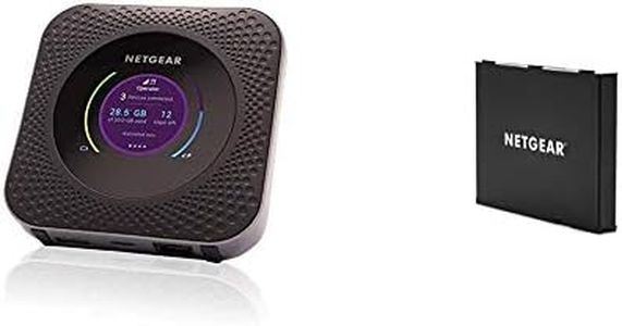 NETGEAR Nighthawk M1 Mobile Hotspot 4G LTE Router MR1100-100NAS + NETGEAR AirCard Mobile Hotspot Lithium Ion Replacement Battery (MHBTR10)