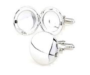 MRCUFF Locket Round Photo Picture Pair Cufflinks in a Presentation Gift Box & Polishing Cloth