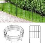 OUSHENG Decorative Garden Fence 10 Pack, Total 10ft (L) x 24in (H) Rustproof Metal Wire Fencing Border Animal Barrier, Flower Edging for Landscape Patio Yard Outdoor Decor, Square