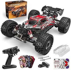 Jetwood 1/16 Fast Remote Control Car for Adults, Electric 4WD RTR Brushless RC Cars, High Speed RC Truck Gifts for Boys, Max 42 mph Offroad Buggy, JC16EP with 2 Lipo