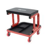 Dapetz ® Padded creeper trolley seat car for mechanics that has oil resistant vinyl covered seat and the structure is all metal frame design for maximum strength