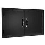 Stanbroil Outdoor Kitchen Access Door 36W x 21H Inch, Stainless Steel Wall Construction Double Door Flush Mount for BBQ Island, Grilling Station, Outside Cabinet - Black