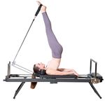 soges Foldable Pilates Reformer Machine for Home Gym, Pilates Workout Equipment for Beginner, Cardio Fitness High Strength Rebounder, Up to 300 lbs Weight Capacity,Black