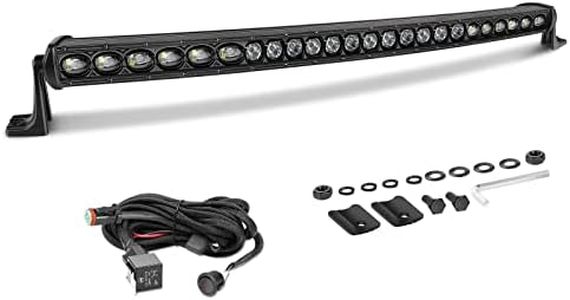AKD Part 30 Inch Curved Light Bar 168W OSRAM LED Slim Single Row Light Kit w/Wiring Harness Spot Flood Combo Offroad Driving Lights Curve LED Bar for Trucks Pickup SUV UTV RZR Chevy GMC F250