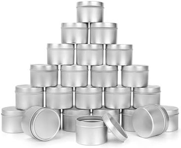 BELLE VOUS Latas de Aluminio para Hacer Velas con Tapas (Pack de 24) Tarros para Velas 120 ml Redondos Reutilizables – Mini Botes Manualidades, Viajes/Acampar, Fiestas y Más