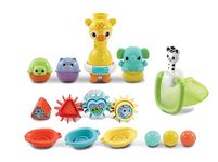 VTech 6-in-1 Bath Set, Bathtub Toy with 10+ Accessories Including Stacking & Linking Boats, Shape Sorter, Colourful Balls, Bath Time Gift for Babies & Infants 0, 6, 12 months +, English version