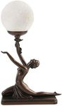 ART DECO BRONZE LIGHTING NORA KNEELING LAMP FIGURE