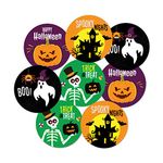 weRevel Halloween Party Stickers, 40 Count, 2 Inches, Round, 4 Unique Designs