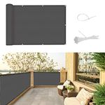 SUNNY GUARD Balcony Privacy Screen Cover Garden Privacy Screen PES Weatherproof UV Protection Windscreen with Cable Ties,80x600cm Anthracite