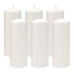 Stonebriar 80 Hour Long Burning White Unscented Pillar Candles, 3x8, White, 6 Count