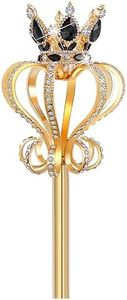 CiBiZi Festival Wands Fairy Princess Wands Queen King Kids Scepter Wands for Pageant Role Play Wedding Halloween Prom Black