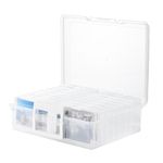 ALINK Photo Case 4" x 6" Photo Box Storage and Clear Craft Keeper with Handle - 16 Inner Photo Keeper Photo Organizer Cases Plastic Storage Containers Box(Clear)