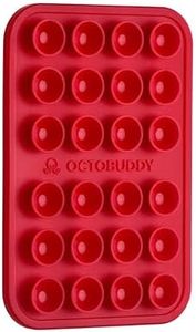 OCTOBUDDY Classic - Silicone Suction Phone Case Adhesive Mount - Hands-Free, Strong Grip Holder for Selfies & Videos - iPhone & Android Compatible - 2.25″ x 3.25″, RED