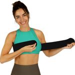 Post Op Breast Augmentation Band - Breast Implant Compression Support Wrap for Post Surgery No Bounce High Impact Stabilizer Strap for Sports Bra Alternative (Fits Most)