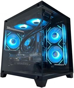 YAWYORE Gaming PC Desktop Computer, Ryzen 7 5700X,RTX 4060,32GB DDR4 RAM and 1TB M.2 NVMe SSD, 240 Liquid Cooler, ARGB Fans,Game Design Office (R7 5700X / RTX 4060 / 32GB DDR4 / 1TB SSD)