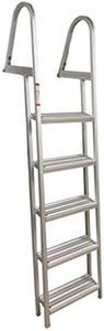 Class A Customs Marine Pontoon Boat Dock Heavy Duty Aluminum 5 Step Removable Boarding Ladder FIXD-PBDL5S-AL