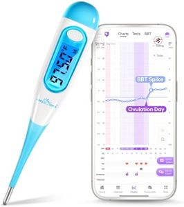 Easy@Home Digital Basal Thermometer with Blue Backlight LCD Display, 1/100th Degree High Precision and Memory Recall, NOT Bluetooth Enabled, Upgraded EBT-100B(Blue)