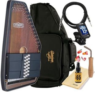 Autoharp by Oscar Schmidt OS11021AE "Americana" 21 Chord Acoustic/Electric Autoharp with Gig Bag, Cable, Polish, Tuner Bundle