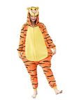 Halloween Costumes Adult Animal Onesie Pajamas One Piece Cartoon Sleepwear Cosplay Costume for Women, Tiger-1, X-Large