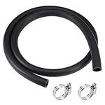 sourcing map Lubricating Oil Hose 12mm ID 16mm OD 3.3ft Rubber Water Hose Black, 2 Clamps