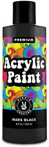 Black Acrylic Paint, Premium Mars Black, 8oz (236ml) Bottle, for Canvas and Outdoor Painting