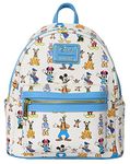 Loungefly Disney Mickey Mouse Friends Forward and Backward Mini Backpack Wallet, Blue, Mini Backpack