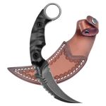 CLYZSTU Full Tang Hunting Knife,Fixed-Blade Hunting Knives,Fixed Raptor Claw Knife,Multifunctional Survival Knife,3.5 Inch Blade Strong and Sharp Stainless Steel with Leather Sheath For Outdoor Hunting Camping Fishing Hiking Self Defenses Field Survival