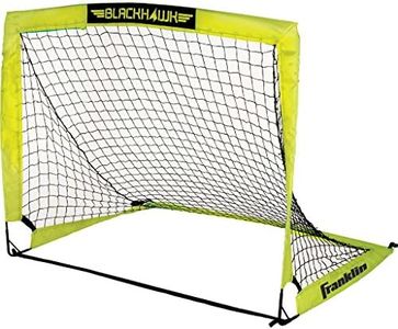 Franklin Sports Blackhawk Backyard Soccer Goal - Portable Kids Soccer Net - Pop Up Folding Indoor + Outdoor Goals - 4' x 3' - Optic Yellow