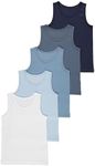 Boys Pack of 5 Vests Soft Cotton Un