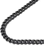 FindChic Black Chain Necklace for Women Men Hip Hop Rapper 5MM Miami Cuban Link Curb Chains for 18'' Punk Jewelry