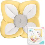 Blooming Bath Lotus Baby Bath Seat - Flower Bath Mat Baby Bath Tub Sink Bath Cushion - The Original Washer-Safe Flower Seat Baby Essentials Must Haves (Yellow/White/Gray)