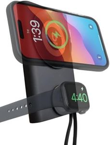 SEVENAIRE P130 2-in-1 Mag-Safe Power Bank 10000mAh with Apple Watch powerbank| 22.5W Fast Charging | Charges iPhone 50% in 30 mins | Built-in Type C Cable| Magnetic Power Bank for iPhone 12 & Above
