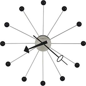 Howard Miller Ball Clock II Wall Clock, Retro Wall Clock, Mid Century Clock, Sunburst Wall Clocks, Battery Operated, Decorative Vintage Wall Clocks for Home or Office