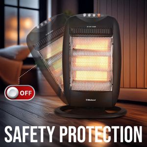 Belaco 3-Bar Halogen Heater 1200W – Portable Electric Room Heater