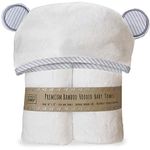 San Francisco Baby Towel Set for Newborn - Premium Hooded Baby Towels with Washcloth, Baby Bath Towels Girl, Hooded Baby Towels Boy, Kids Bath Towels with Hood, Organic Baby Towels - Luxury White